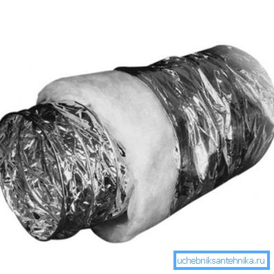 Aluminiowe falowanie wentylacyjne o grubości 200 mm z izolacją termiczną Aluminiowe falowanie wentylacyjne o grubości 200 mm z izolacją termiczną