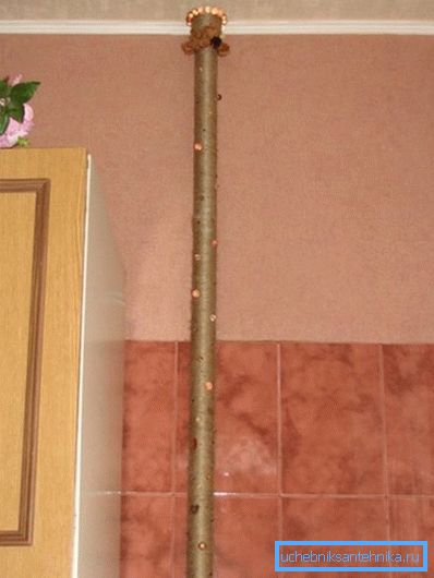 Dekorowanie rury grzewczej w kuchni Dekorowanie rury grzewczej w kuchni