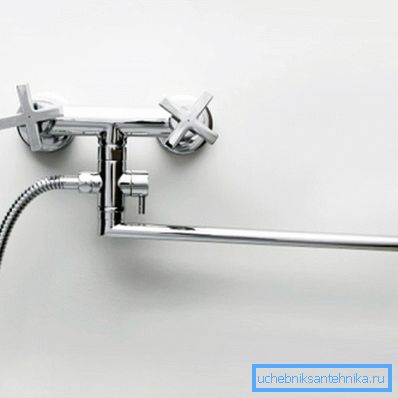 Bateria dwuuchwytowa z długim wylewem 50 cm Bateria dwuuchwytowa z długim wylewem 50 cm