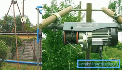 Elektryczna wciągarka do wiercenia na statywie. Elektryczna wciągarka do wiercenia na statywie.