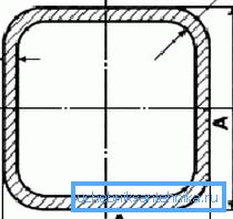 Parametry geometryczne rury kwadratowej Parametry geometryczne rury kwadratowej