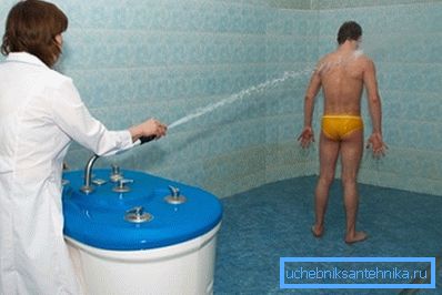 Korzystanie z prysznica Charcota w centrum odnowy biologicznej