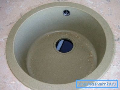 Okrągły i dokładny zlew do kuchni o średnicy 40 cm