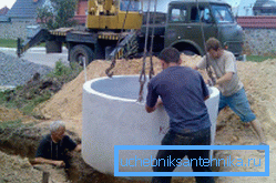 Instalacja pierścieni betonowych. Instalacja pierścieni betonowych.