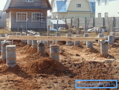 Na zdjęciu - fundament betonowych rur Na zdjęciu - fundament betonowych rur