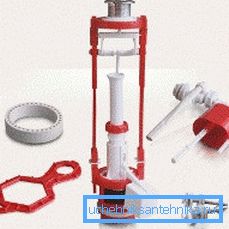 Na zdjęciu mechanizm przycisku zejścia wody.