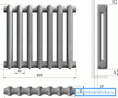 Na schemacie żelazny radiator MS 90 Na schemacie żelazny radiator MS 90