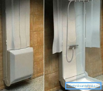 Przykład minimalizmu - składany prysznic Przykład minimalizmu - składany prysznic