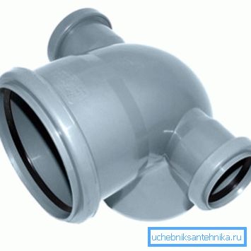 Przykład adaptera z wylotem rury na 50 mm.