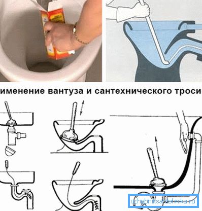 Czyszczenie toalety własnymi rękami z sodą, tłokiem i kablem Czyszczenie toalety własnymi rękami z sodą, tłokiem i kablem