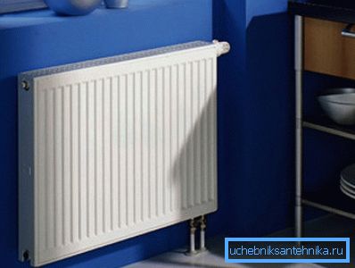 Radiator podłączony do poziomych przewodów Radiator podłączony do poziomych przewodów