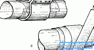 Schemat uszczelnienia rury za pomocą gumy i cyny
