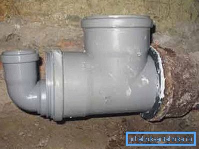 Podłączenie żeliwnych i plastikowych rur Podłączenie żeliwnych i plastikowych rur