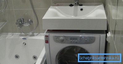 Zainstalowanie pralki pod zlewem w łazience oszczędza miejsce w łazience Zainstalowanie pralki pod zlewem w łazience oszczędza miejsce w łazience