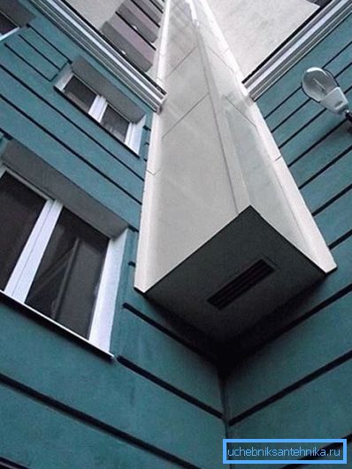 Skrzynka wentylacyjna zainstalowana na zewnątrz Skrzynka wentylacyjna zainstalowana na zewnątrz