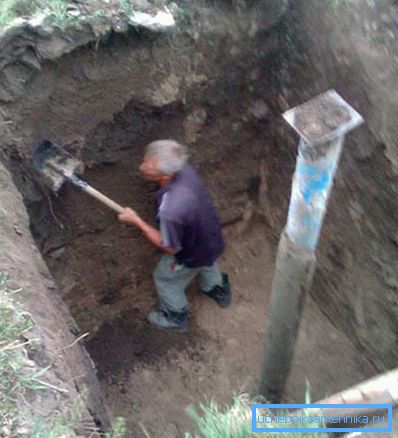 Wykopujemy rów na keson. Wykopujemy rów na keson.